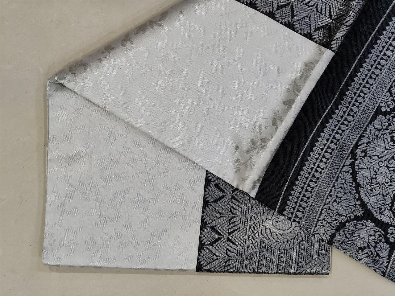 indian sarees for women Black Silk Saree Bollywood Jacquard Brocade Blouse Saree
