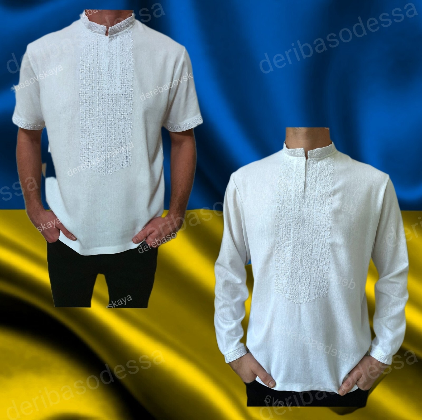Traditional Ukrainian embroidered shirt for men Vyshyvanka S,M,L,XL,2XL,3XL,4XL