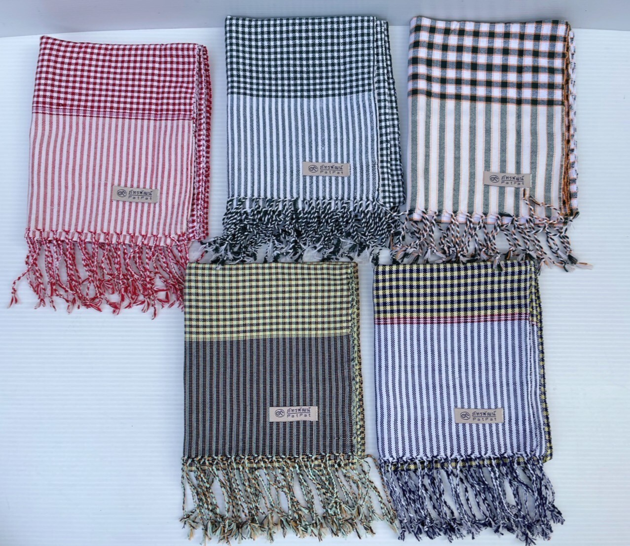 Thai Loincloth PatPat Cotton Multi-Color Scarf Shawl Handmade 16″X 82″ Tassels
