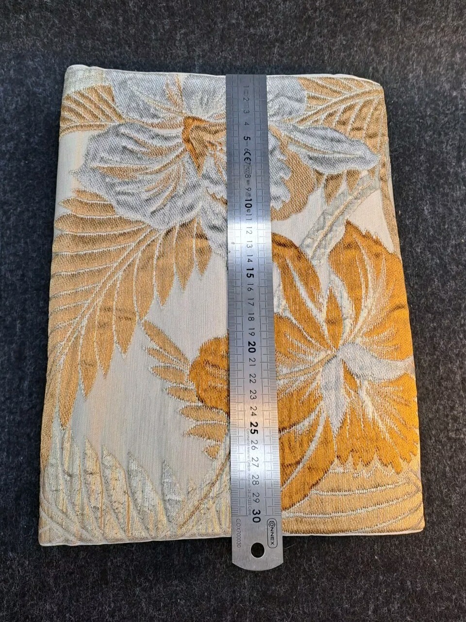 Japanese Nagoya Obi Kimono Belt Silk Gold Floral Vintage 400cm