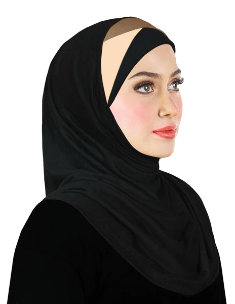 Junior Size Festive Amira Cotton Hijab 1 Piece 2 Tone Color Pleats For Girl’s