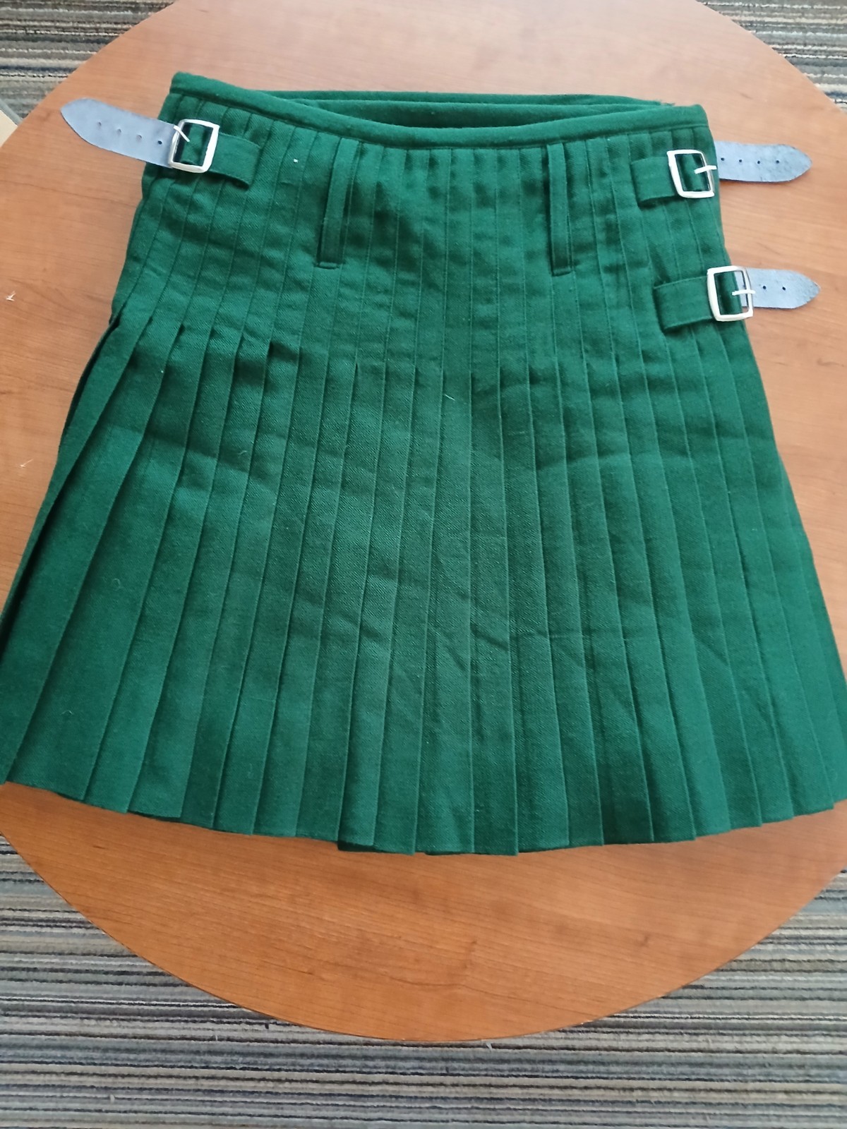 Solid Green Traditional Kilt by UT Kilts with Matching Tie and Flashes