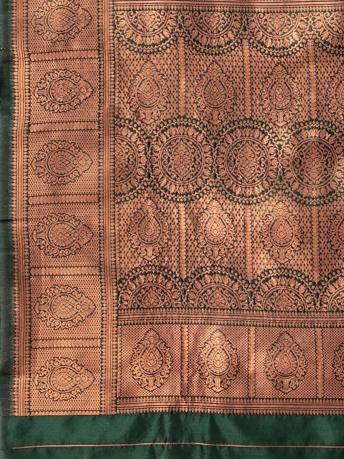 Areca designer Copper Mor Zari Work Silk saree blouses women Saree Cut 5.5 Meter