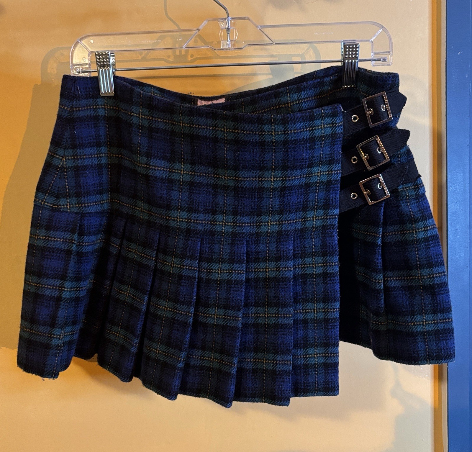 Heritage of Scotland Women’s Blue Traditional Pleated Kilt Skirt with Buckle