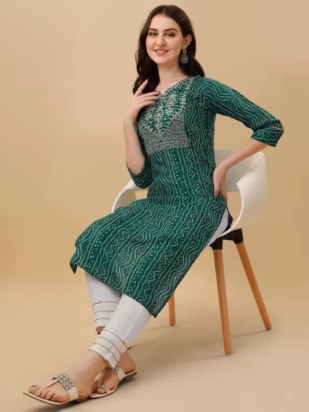 Designer Party Wear Women Kurta Pant Set Indian Pakistani Cotton Rayon Kurti Set
