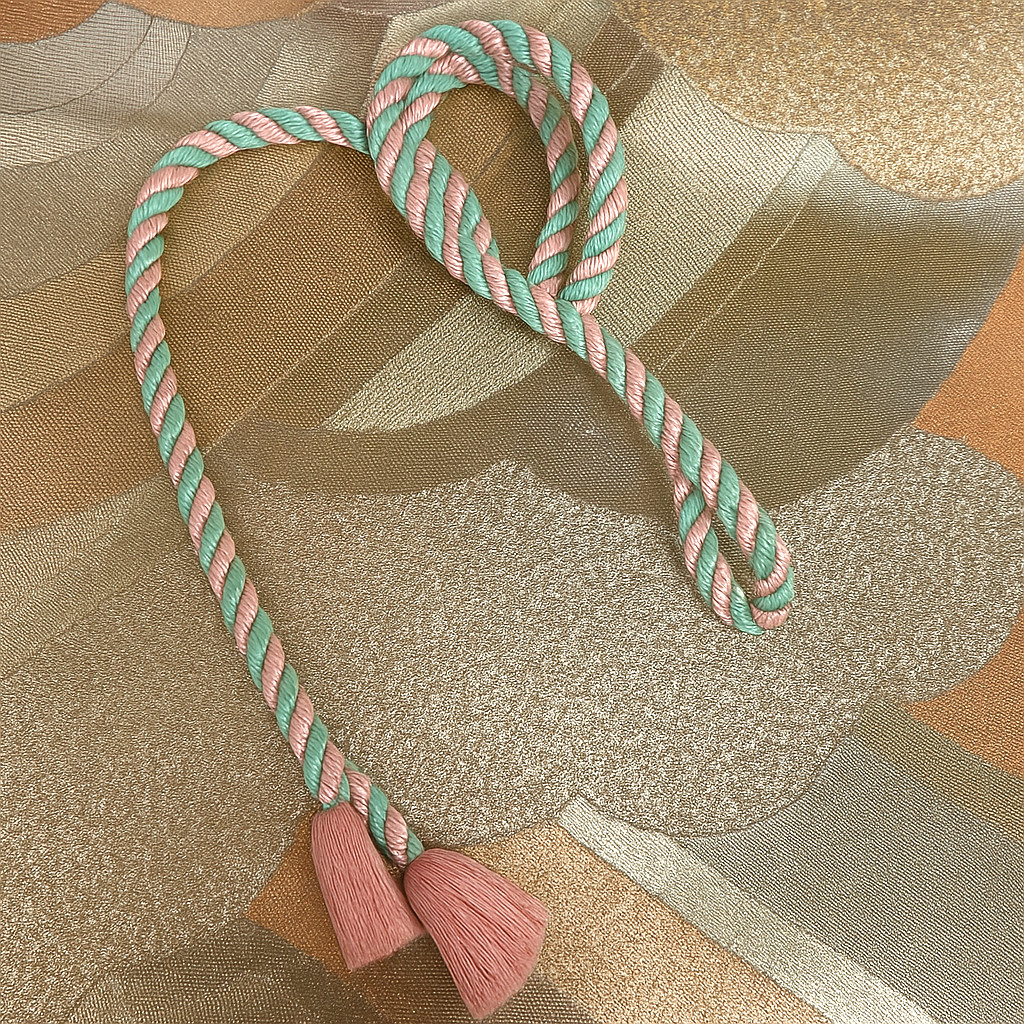 Japanese Obi Cord Obijime Braided 144cm – Muted Tones, Firm Weave Kimono Accesso