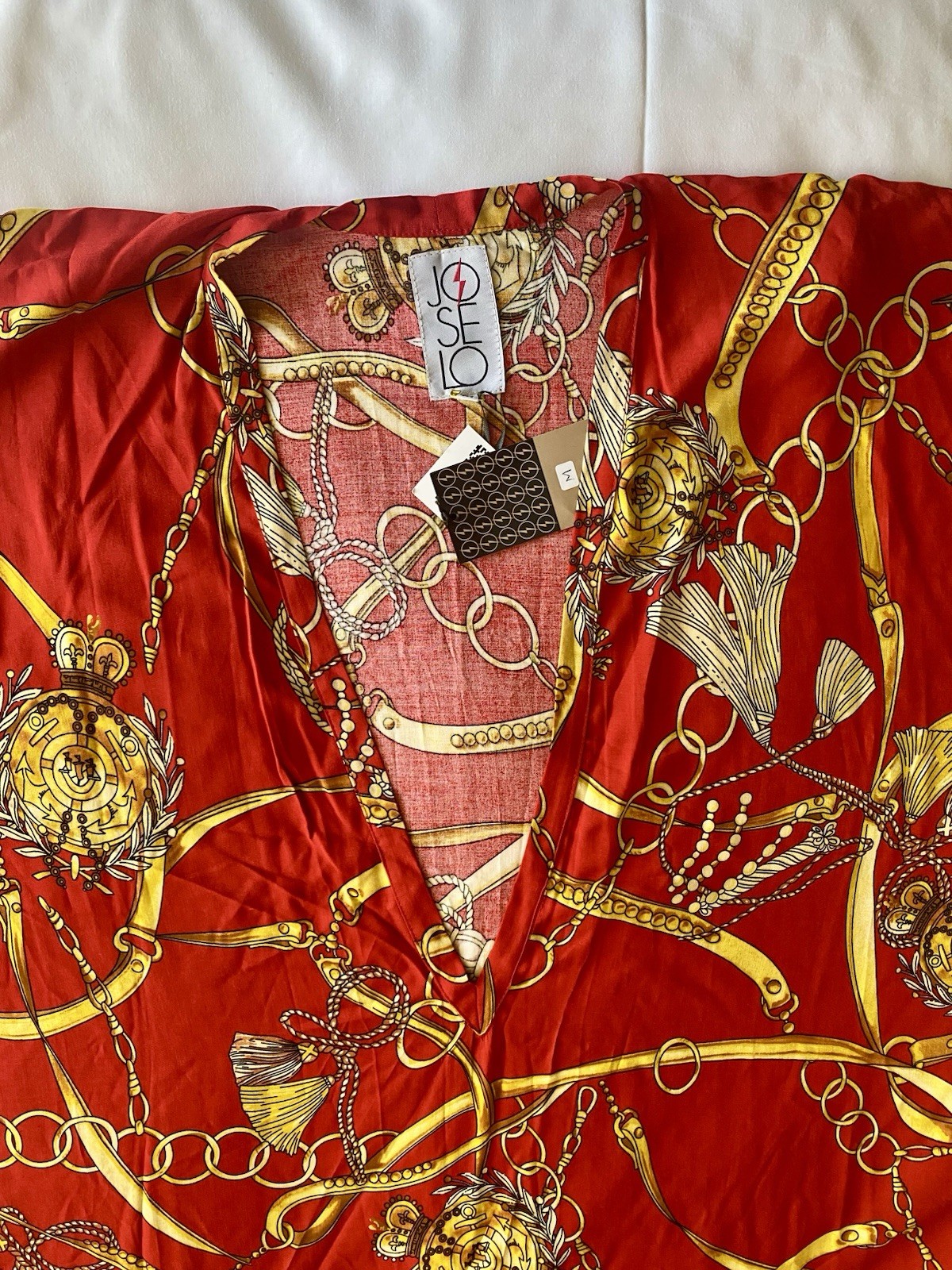 Caftan Kaftan Red Gold Chain Print Women’s Men’s Unisex New Rayan Light Weight