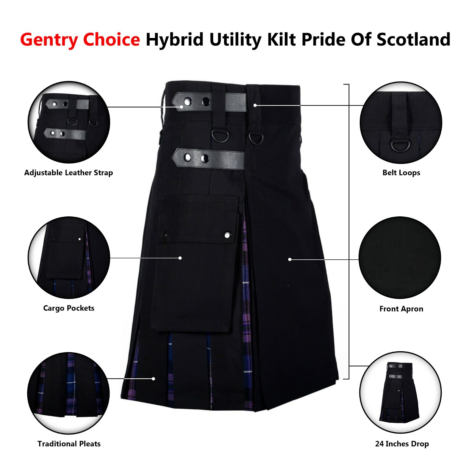 Scottish Hybrid Utility Kilt Pride Of Scotland Outfit Traditional Highland Kilt
