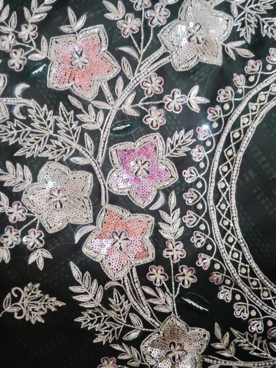 Custom Size Black Cotton Hand Embroidered Pakistani Salwar Suit Set with Dupatta