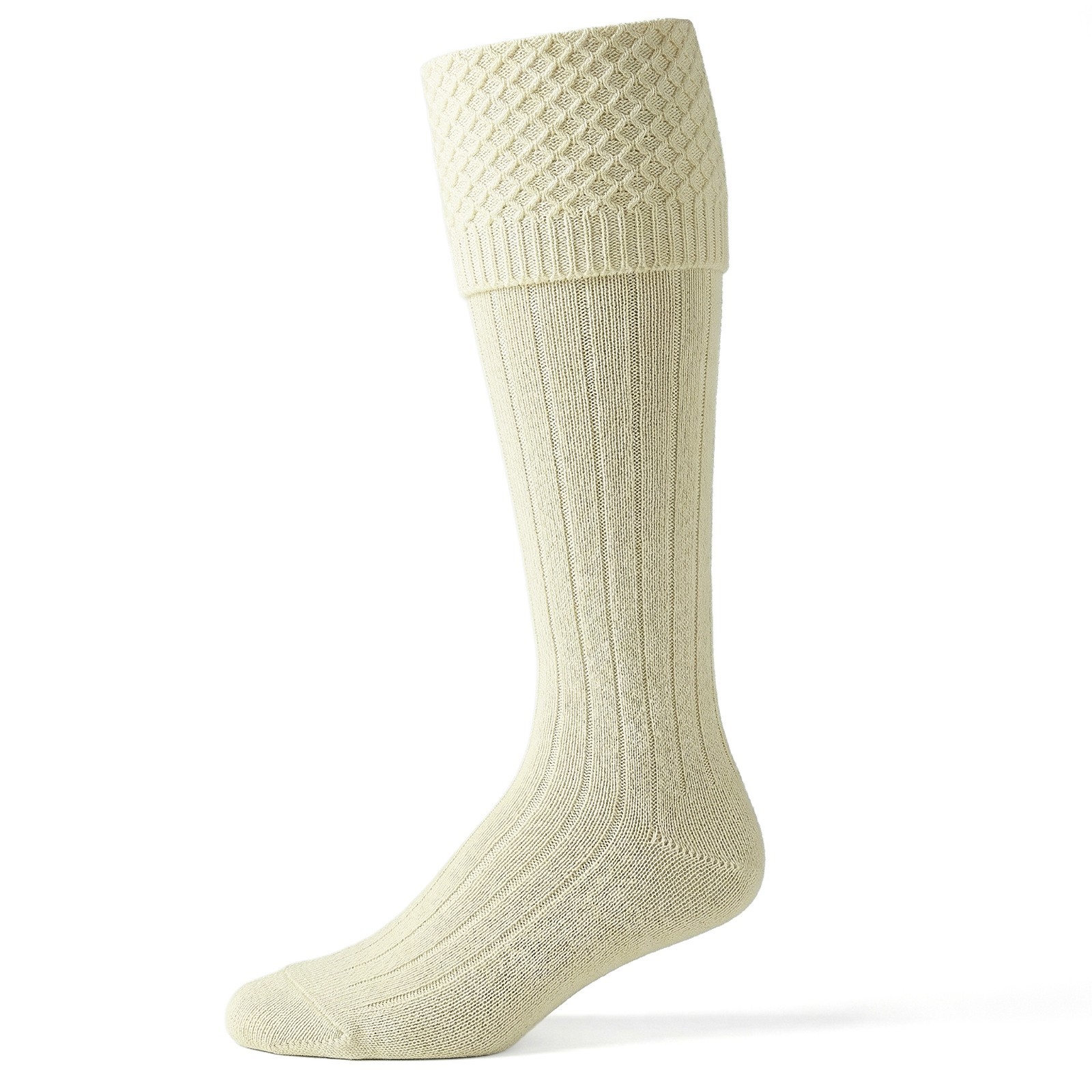 Men Scottish Kilt Hose Bubble Top Off-White Highlander Scottish Hose Accessoires