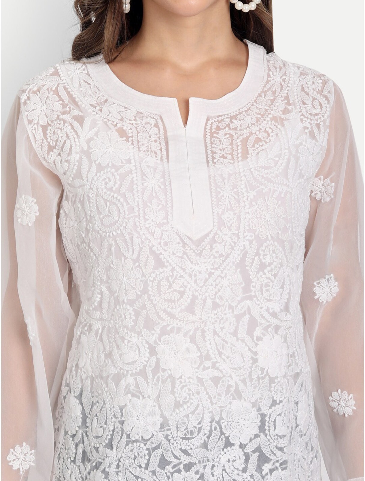 Kurti Chikankari for women short kurti georgette kurti soft fabric without inner