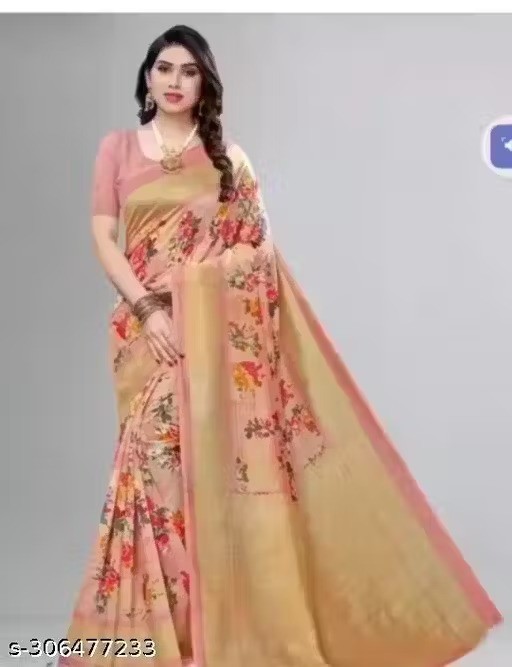 Traditional Chiffon Printed Jamdani Saree With Unstitched Bloused Wedding Wear