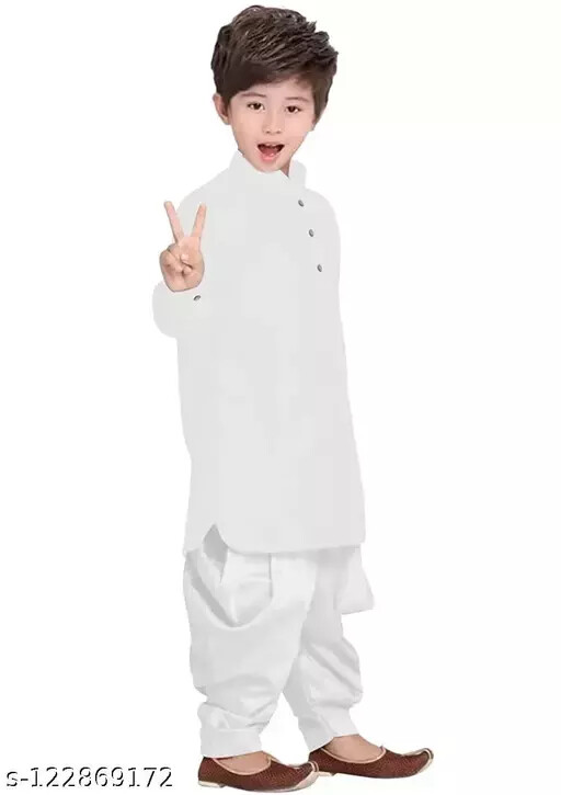 Indian Kids Plain Kurta with Dhoti in Premium Quality for Kids in White Colors