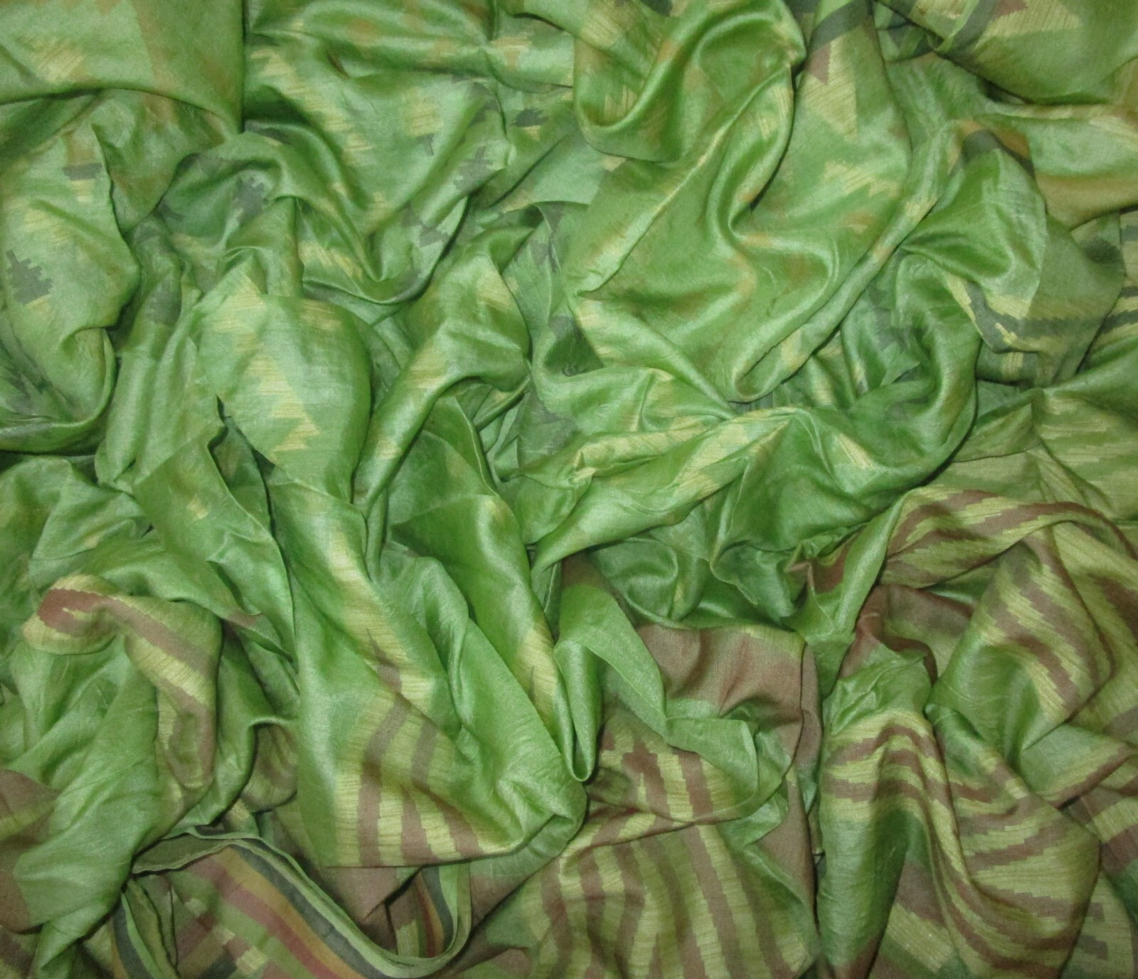 BVH WEARABLE PURE SILK Vintage Sari Saree 5yds 22MAR12720 X16 E711 Pista #ABCKB
