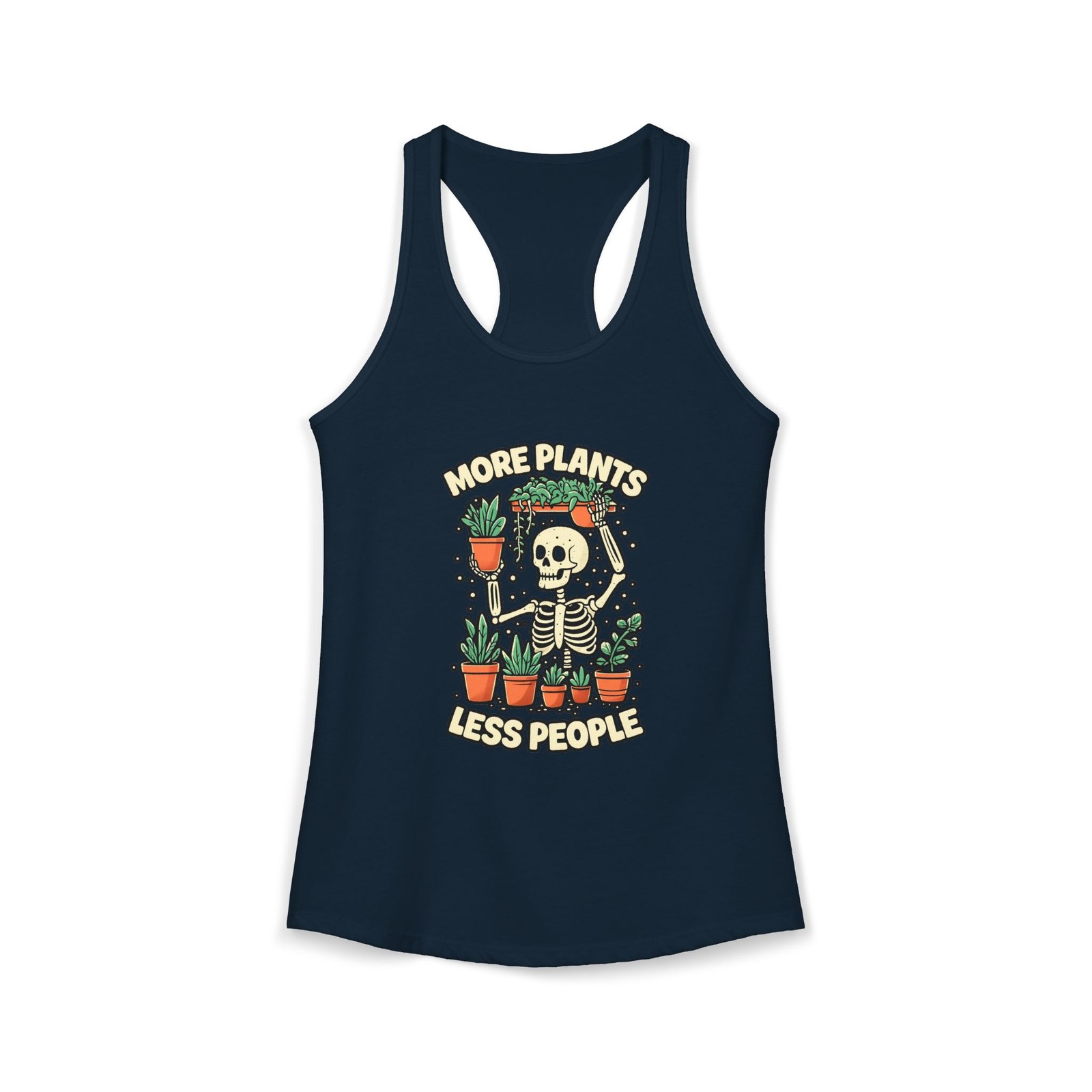 Racerback Tank – More Plants Less People Skeleton Design