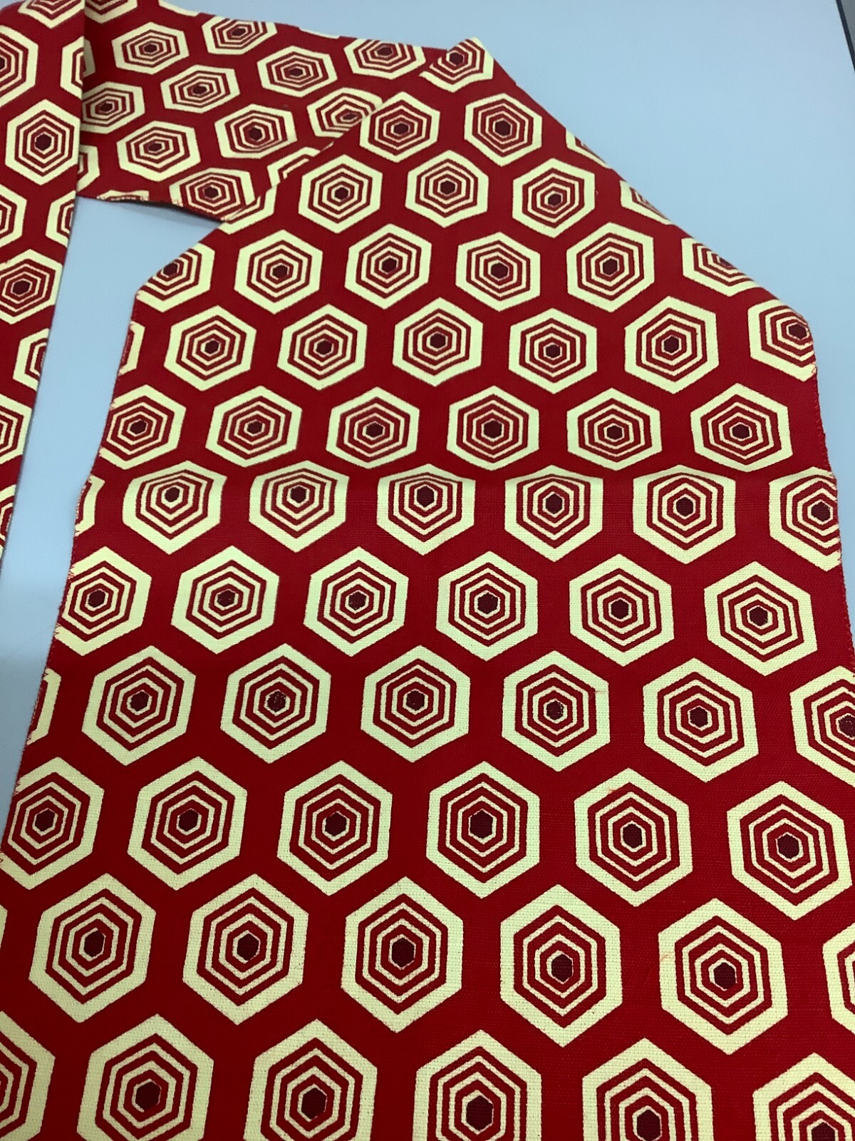 Japanese Vintage Kimono Nagoya Obi cotton red pattern tradition 139.3×10.6inch