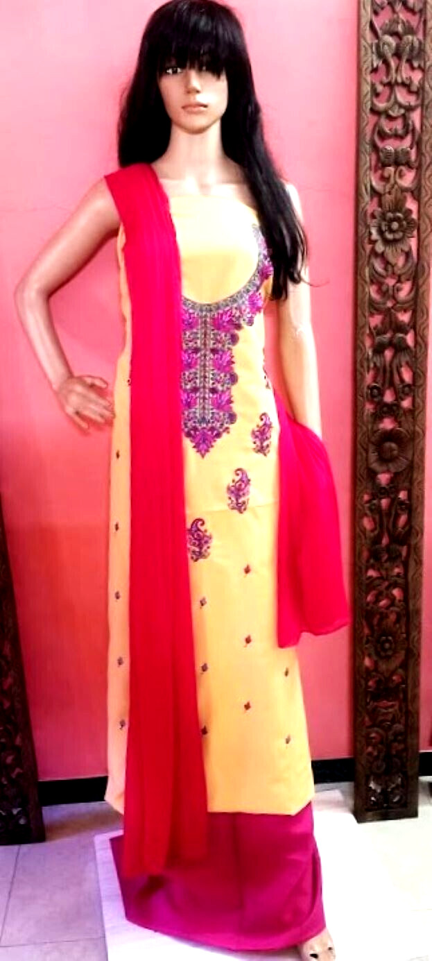 Indian Pakistani Kashmiri Modal Cotton Unstitched Dress Material Punjabi Suit