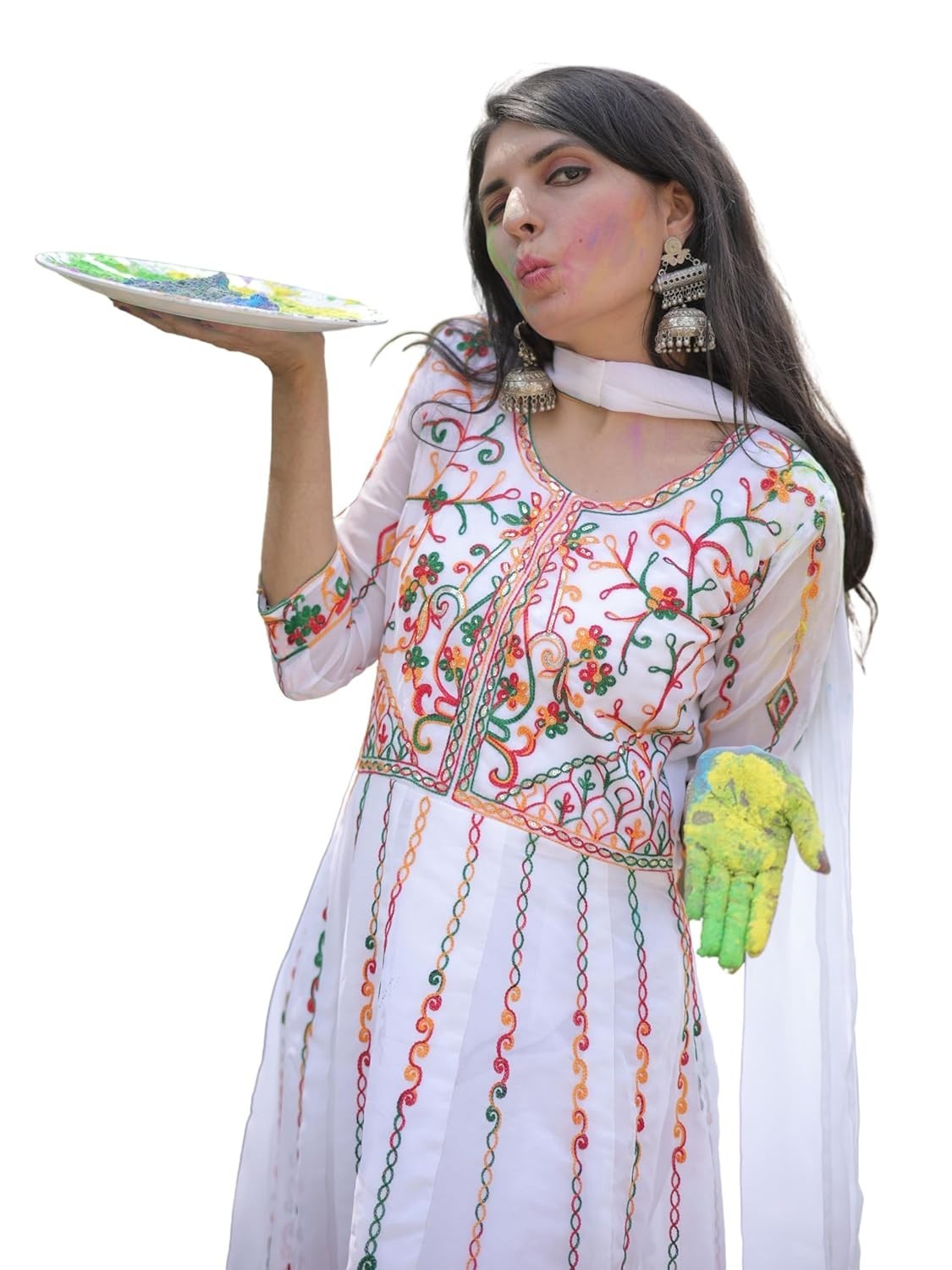 Women’s Georgette Embroidered and Sequence Work Anarkali Kurta and Dupatta Set