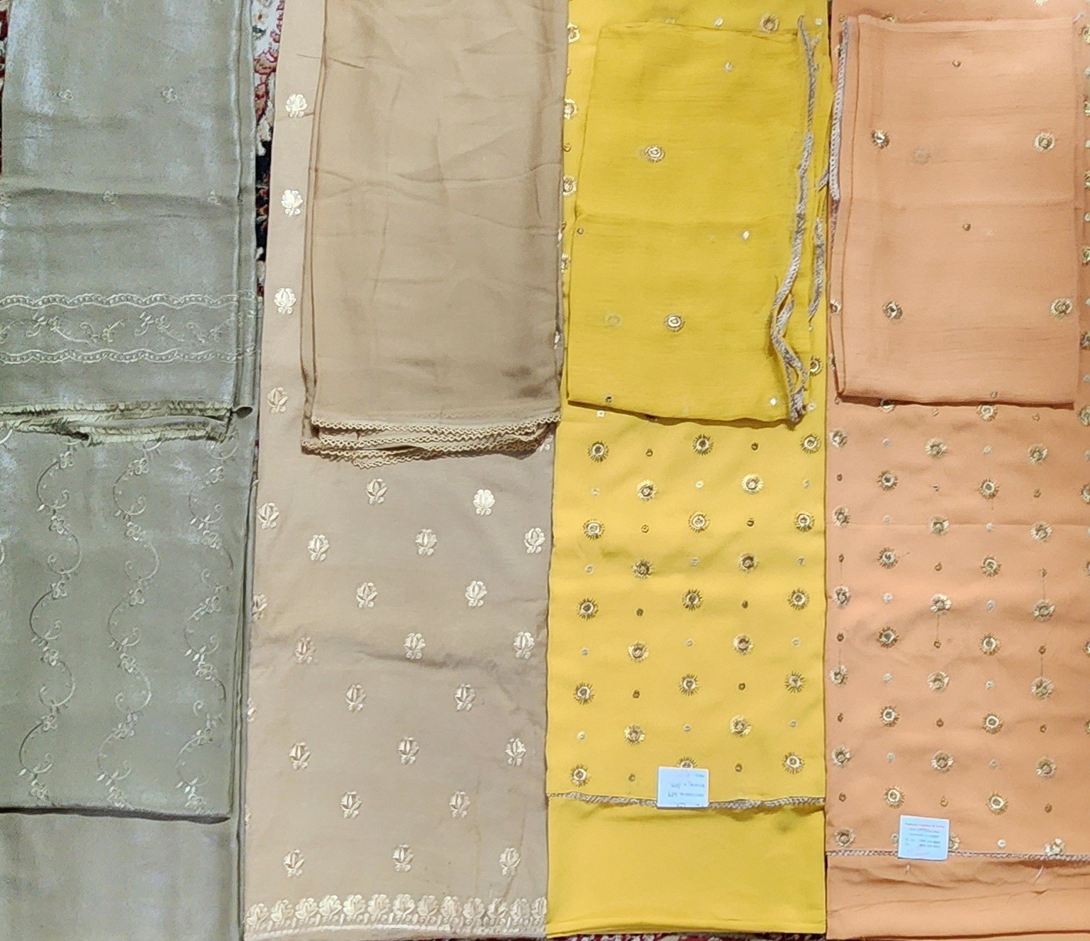 3 Peice Polyester Embrodery Unstitch open fabric Salwar Kameez dupatta suit Set