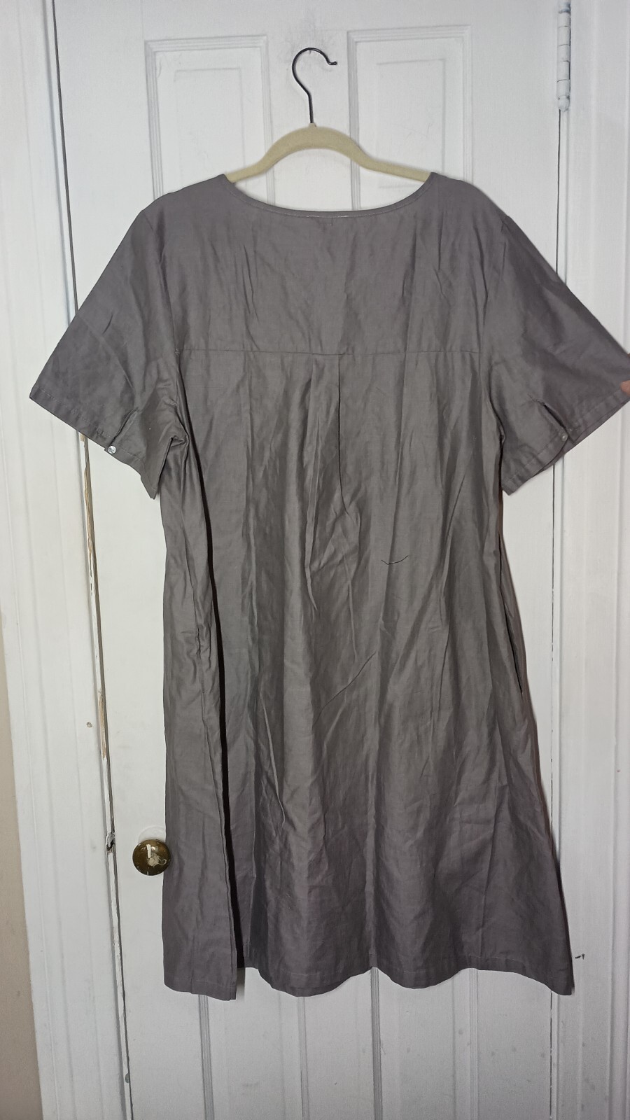 Embroidered Kurta Large Shift Floral Tunic Shirt Dress Linen Blend C8