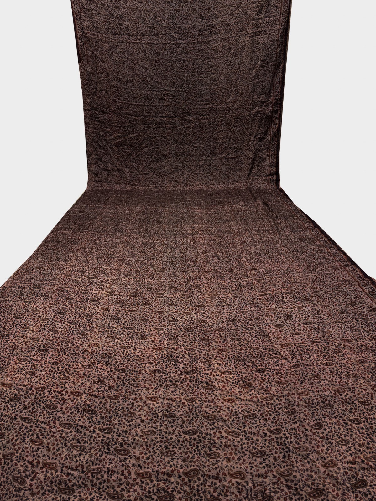 Vintage Brown Chiffon Silk Saree | Lightweight Fabric for DIY & Sewing CS1052
