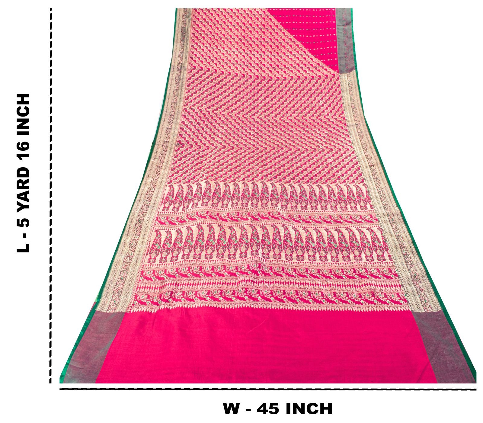 Sanskriti Vintage Pink Blend Silk Saree Zari Hand Woven Banarasi Brocade 5Ydsari
