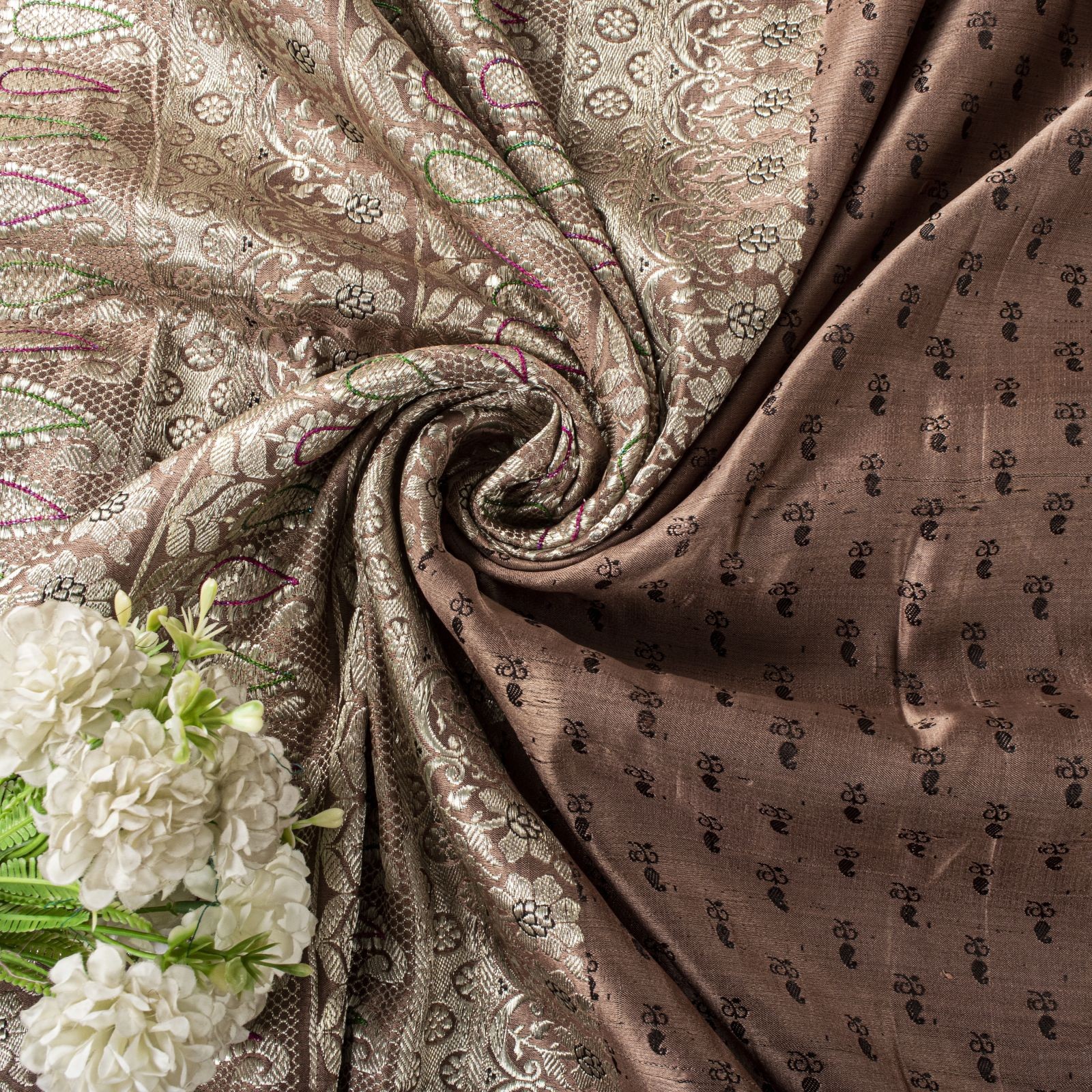 Sanskriti Vintage Saree Mauve Pure Silk Zari Hand Woven Banarasi Brocade 5Ydsari
