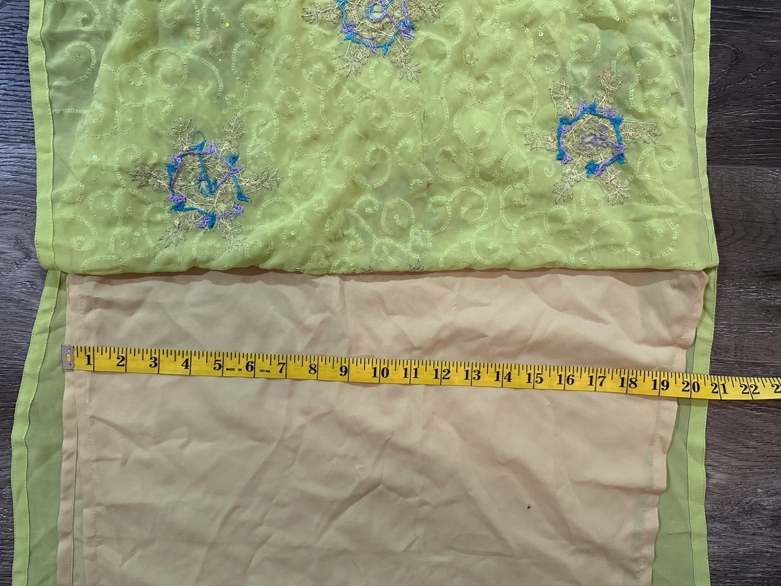Handmade punjabi Indian Pakistani 3pc Salwar Kameez Lime Green See Pics For Size