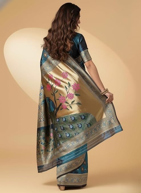 Women’s Banarasi Kanjivaram Art Silk Saree with Blouse Material