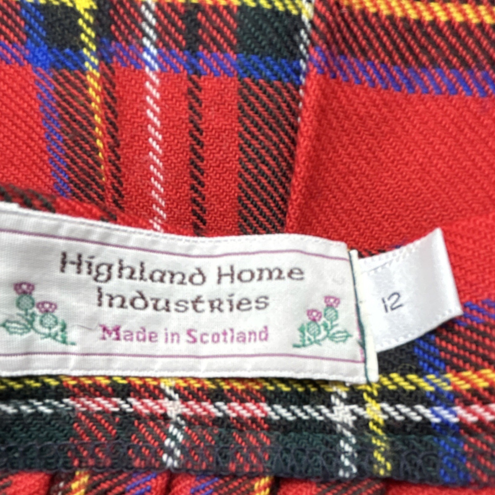 Highland Home Industries Women’s Red Traditional Kilt 100% Pure New Wool Size 12