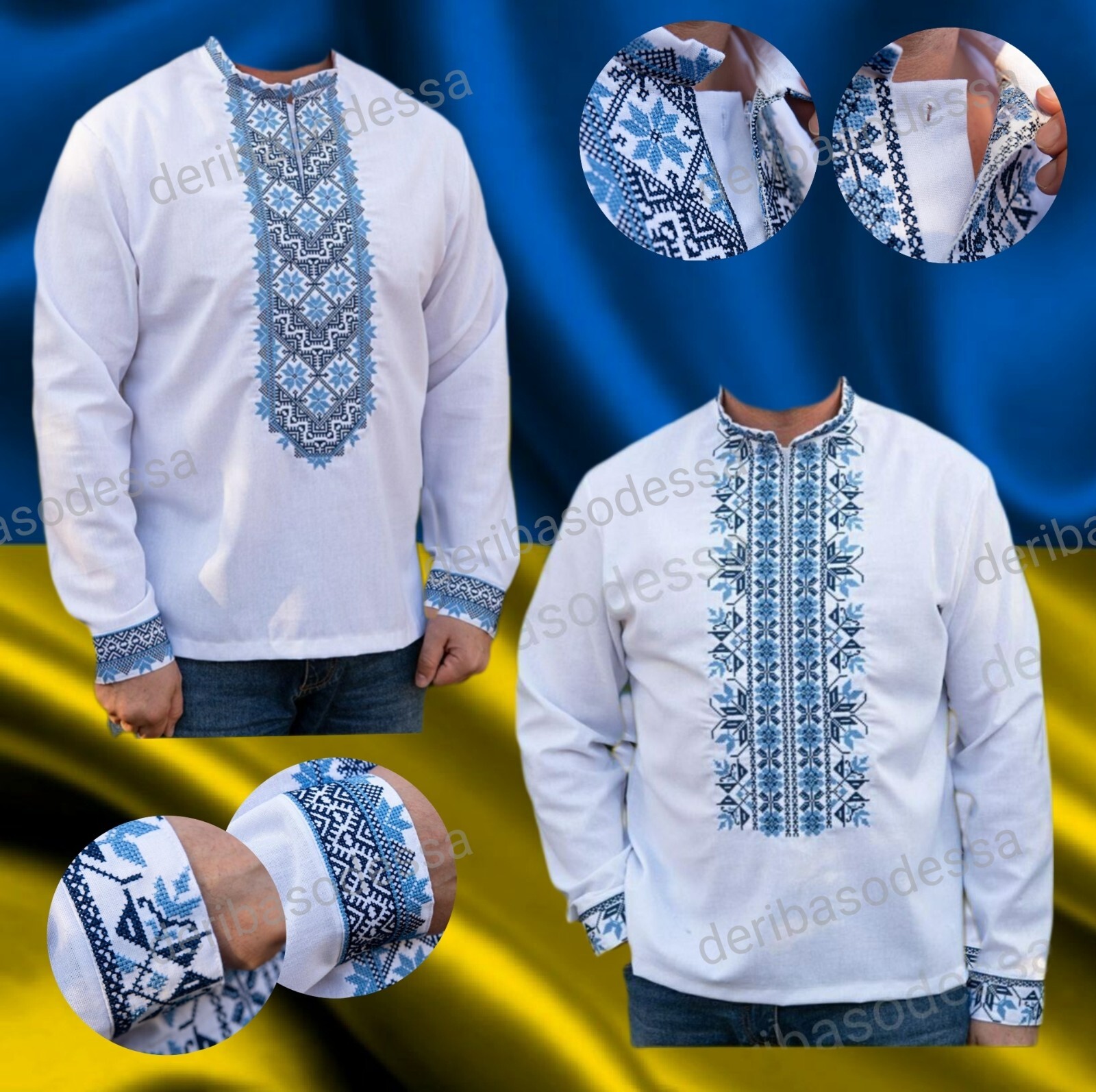 Traditional Ukrainian embroidered shirt men Vyshyvanka 2XS,S,M,L,XL,2XL,3XL,4XL
