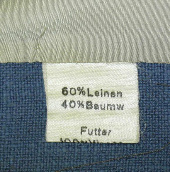 LINEN + COTTON BLUE JACKET Women German Short SUMMER Suit Over Coat 6 S B37″