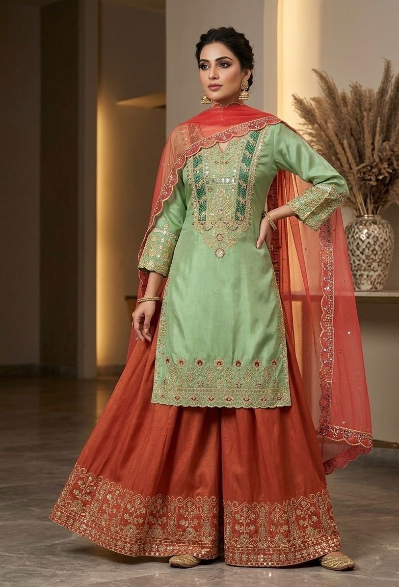 Salwar Kameez Pakistani Indian Wedding Party Wear Bollywood Suit Sharara Plazzo