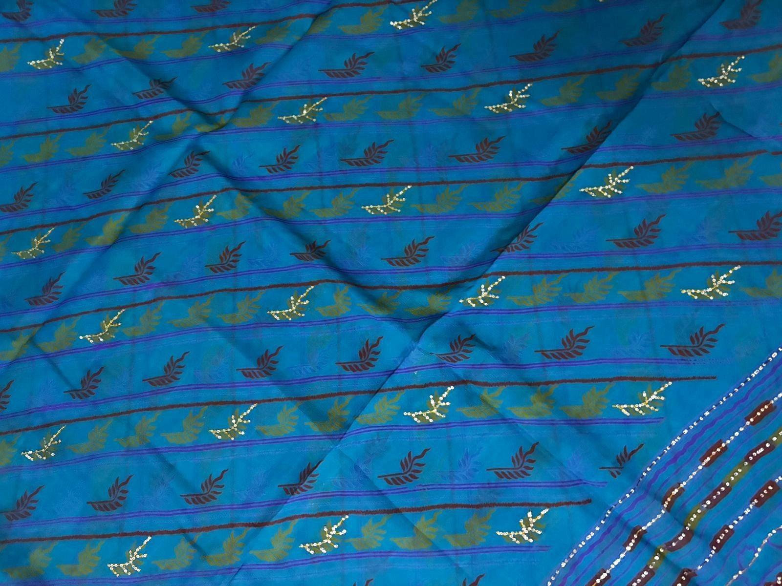 Brown Saree Women Wrap Dress Solid Craft Fabric Used Indian Vintage Sari Fabric