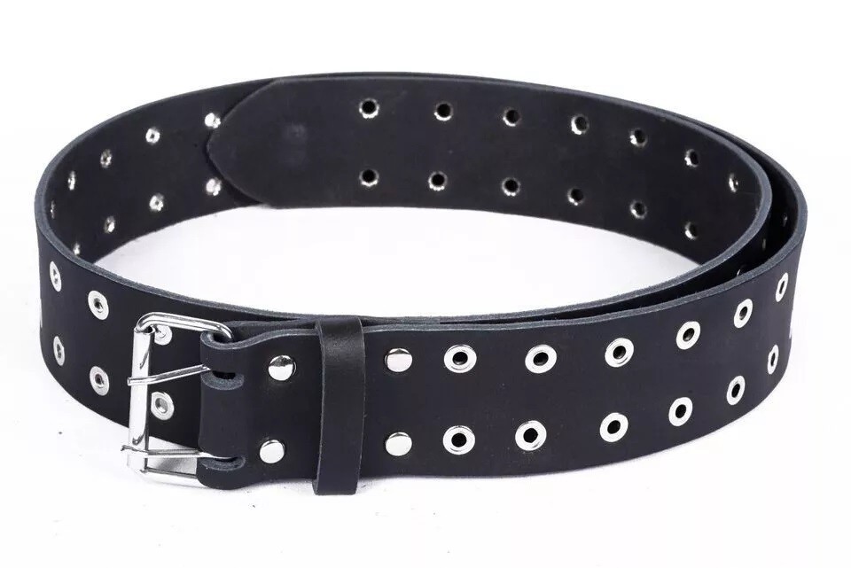 Real Leather Scottish Kilt Belt – Utility Style with Brass Eyelets, 2-Inch Width