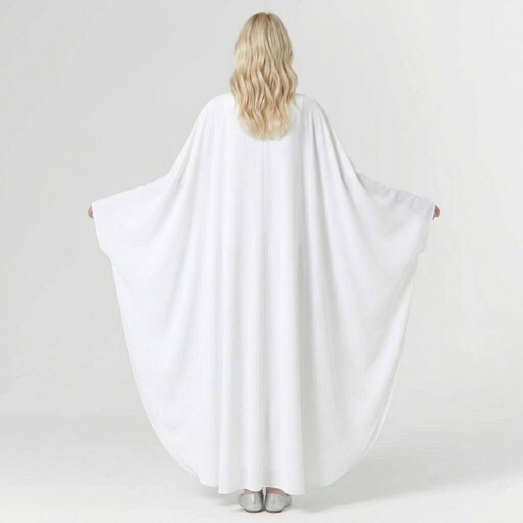 White Cotton Kaftan Dress | Modest Maternity & Nursing Maxi
