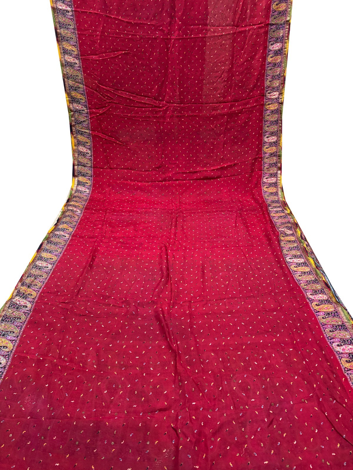Vintage Chiffon Silk Saree, Lightweight Fabric for DIY & Sewing CS1117