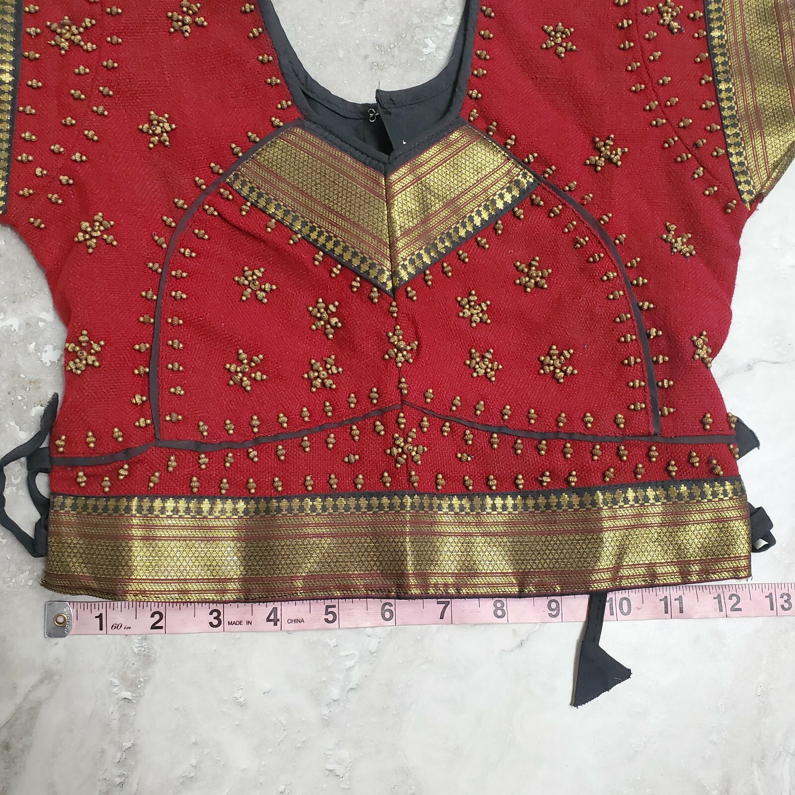 Indian Sari Saree Blouse Top Bollywood Red Black Gold Girls Youth Size 28″ Bust