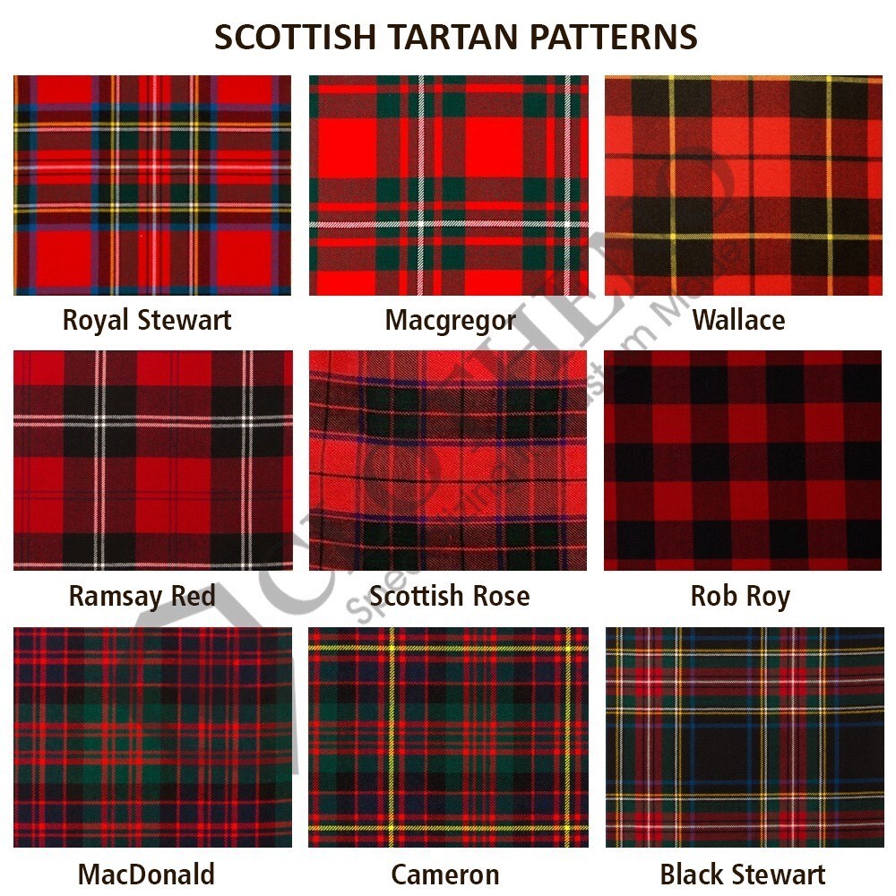 9 PCS Scottish Outfit Prince Charlie Kilt Jacket Traditional 8 Yard Men Kilt Set