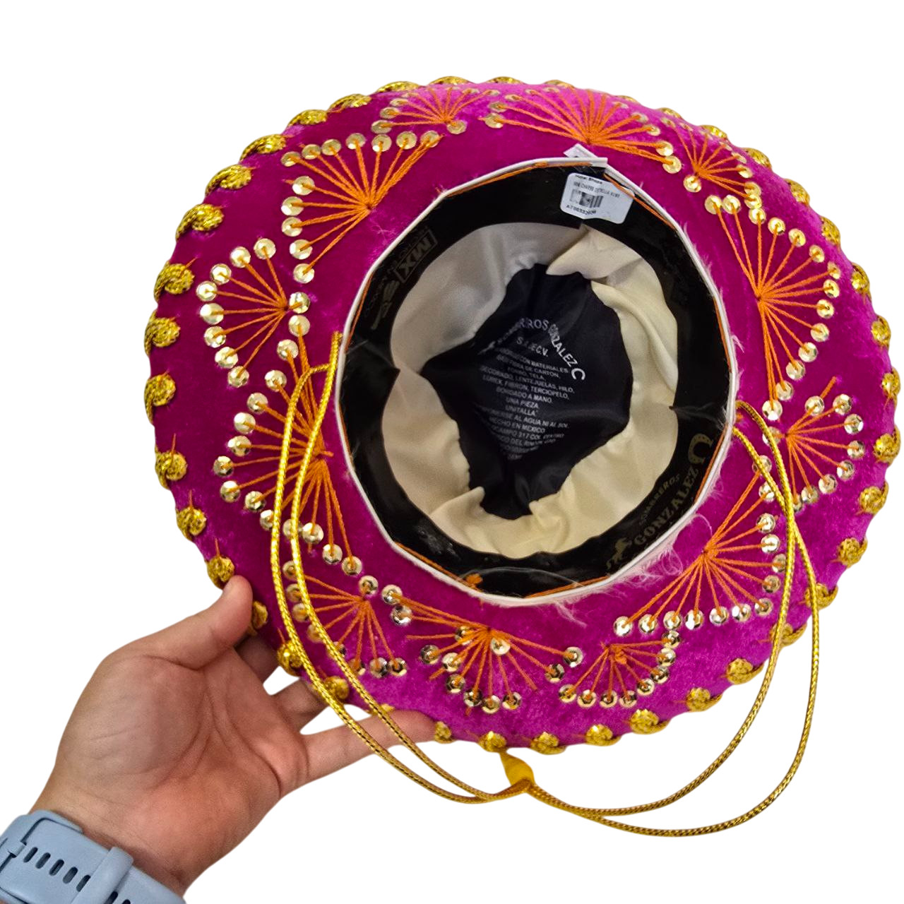Authentic Sombrero Gonzalez Pink Gold Handmade Hat Hecho en Mexico