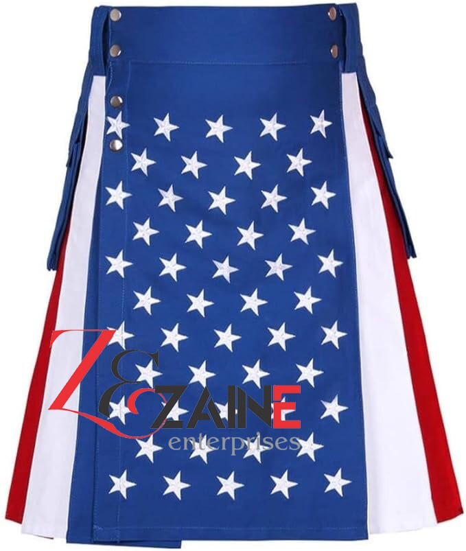 American Flag Kilt – Scottish American Flag Hybrid Kilt for Men’s