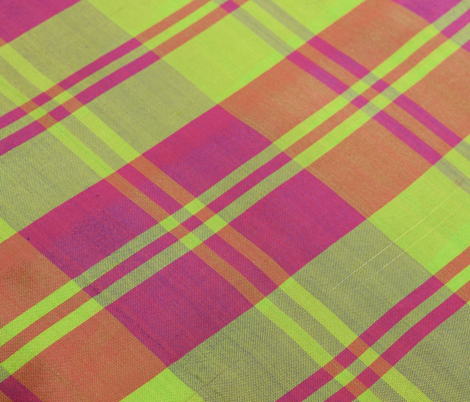 Sushila Vintage Silk Handwoven Multi-Color Checks Assam Pattu Saree Broad Border