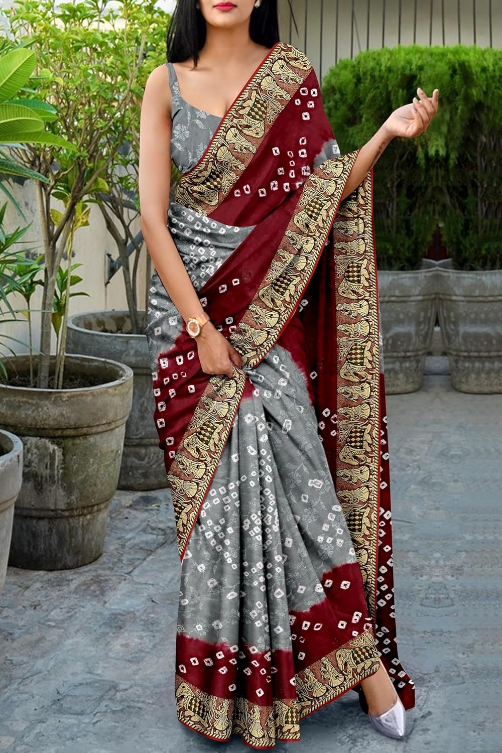 Women’s Zari Weaving Heavy Jacquard Border pure Art Silk Saree With Blouse Piece