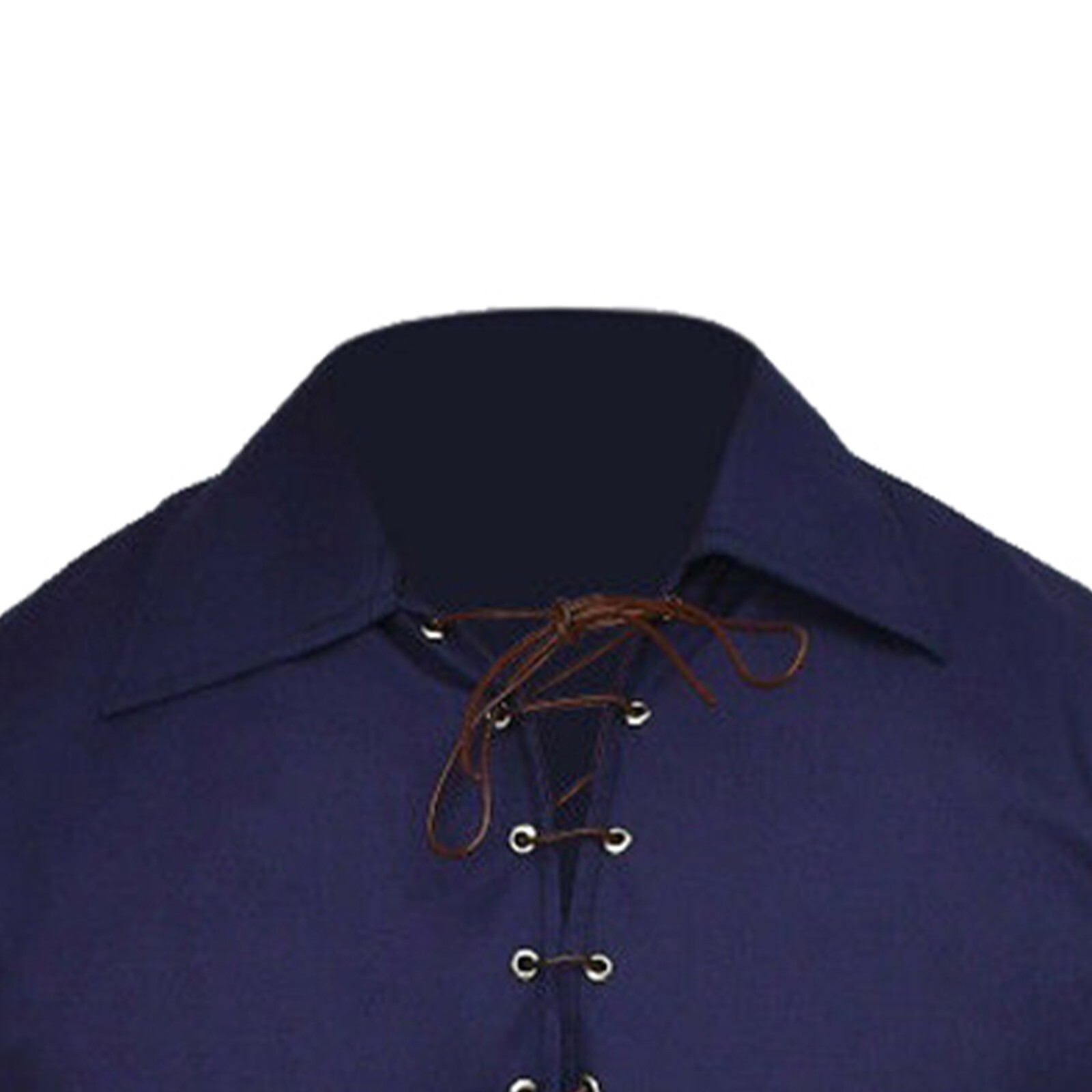 Traditional Scottish Jacobite Ghillie Shirt Navy Blue Highlanders Kilt Outfit