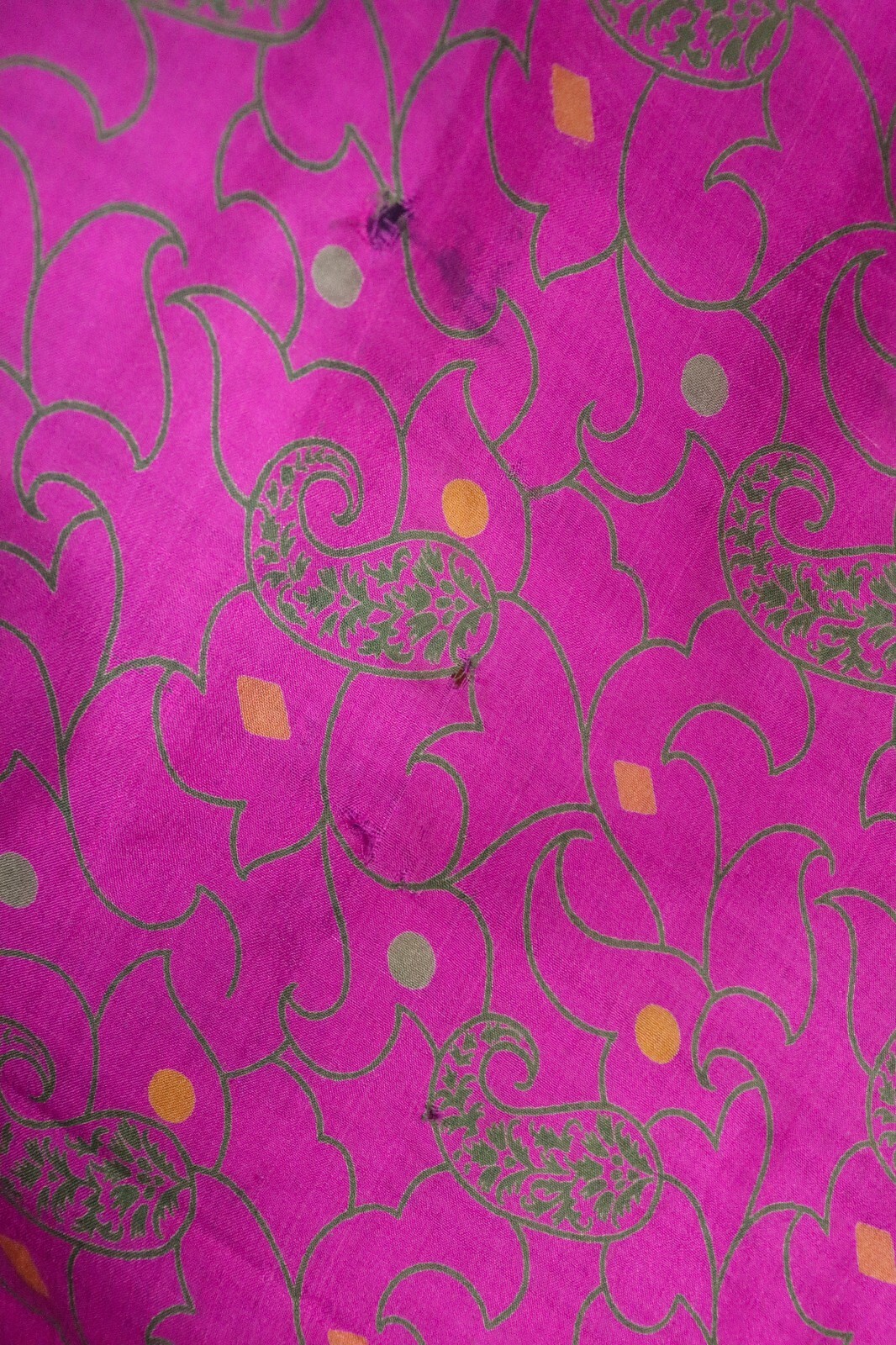 Printed Silk Fabric Sari, 5 yard of Sewing Craft Fabric ONLY, Soft Fabric SS1321