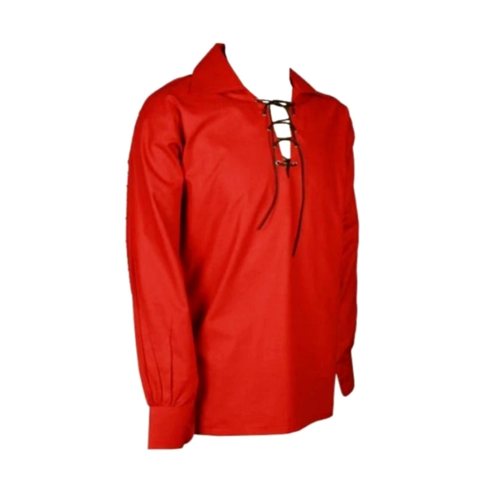 Jacobite Red Ghillie Kilt Shirt Scottish 100% Cotton Jacobean Shirt For Sale