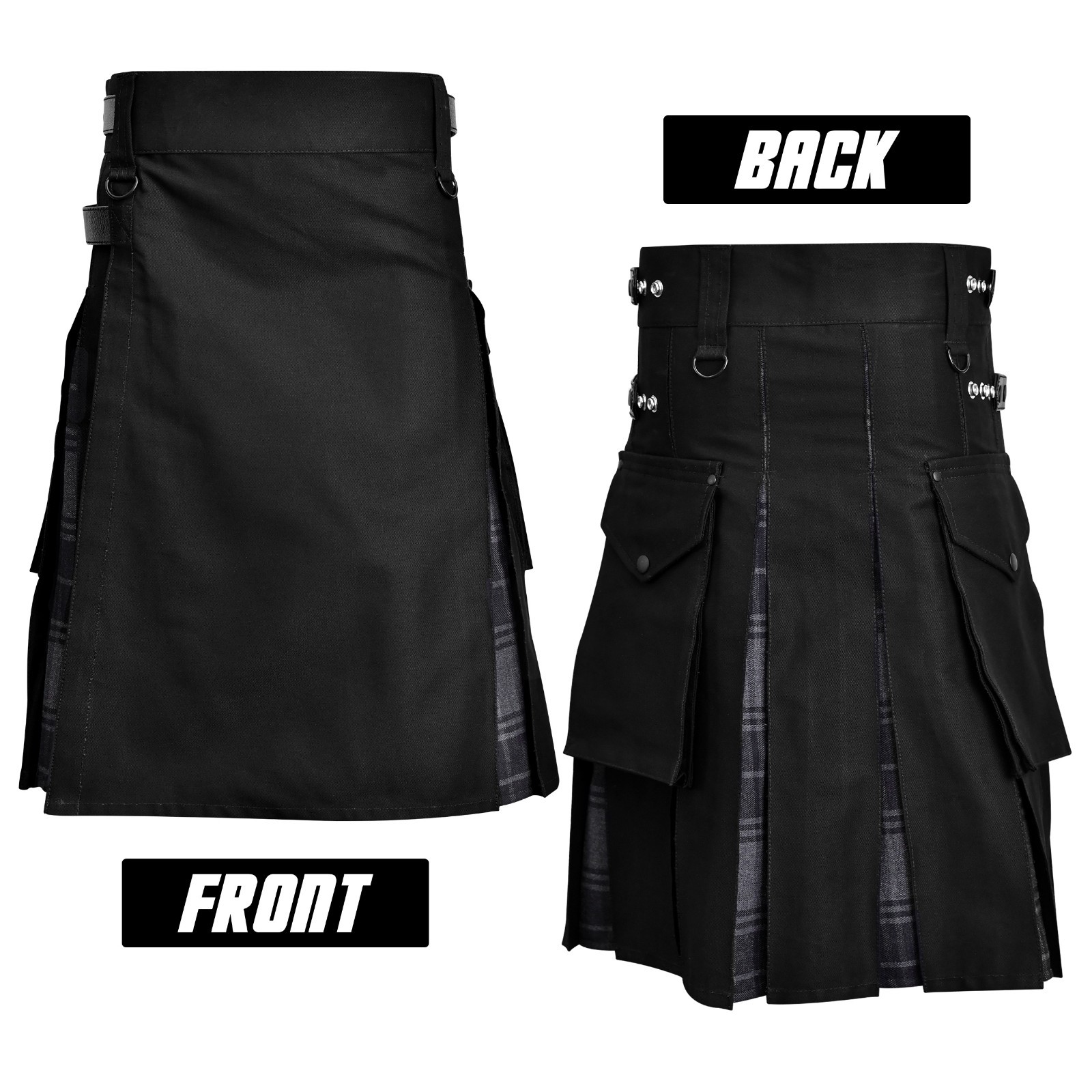 Hybrid Utility Kilts for Men Scottish Traditional Kilt with Flashes