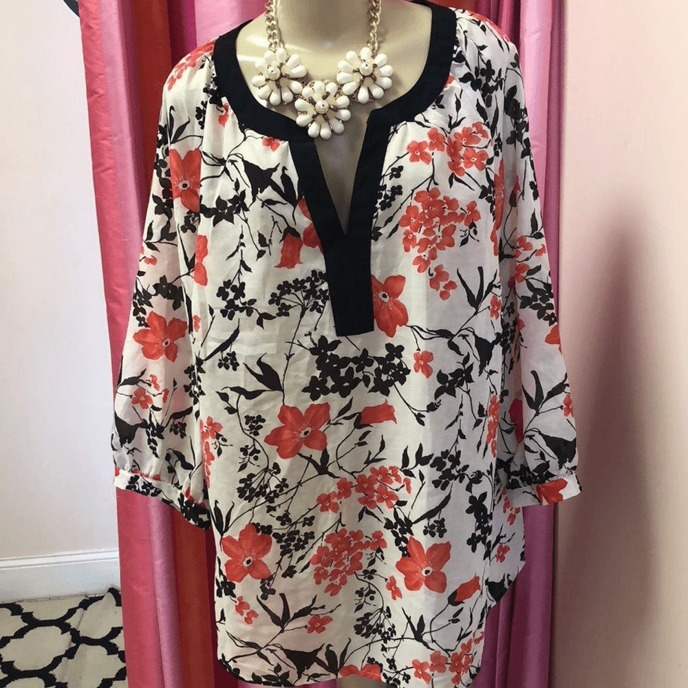Venezia Lane Bryant Plus floral Tunic top 22/24