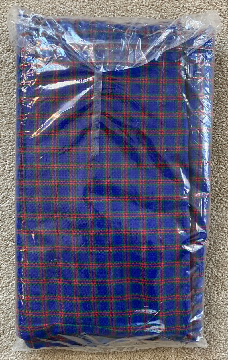 Maasai Masai Shuka Blanket Shawl 58″ X 76″. Blue, red, green