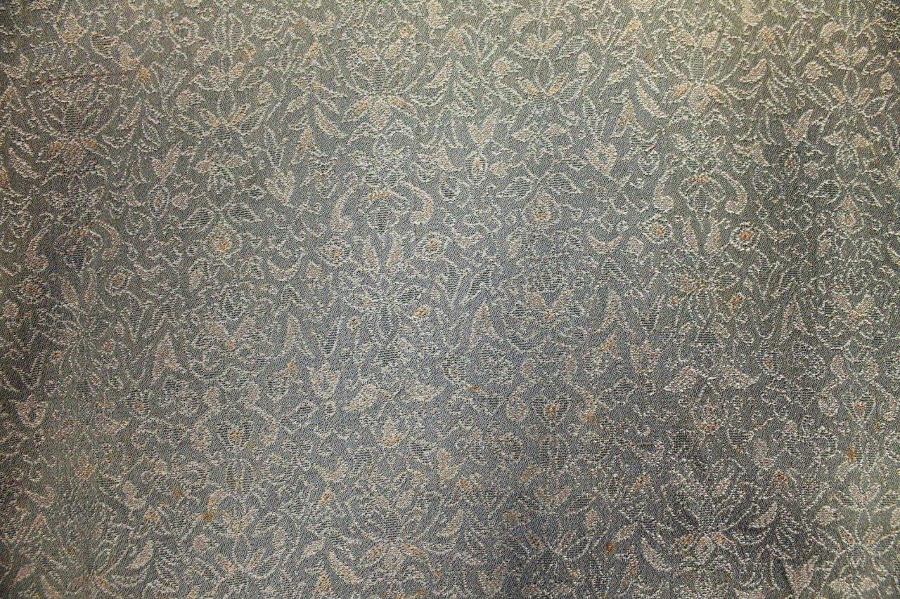 Vintage 50s Gray-Beige Brocade Dress Coat Yukata Kimono Japanese Robe Jacket